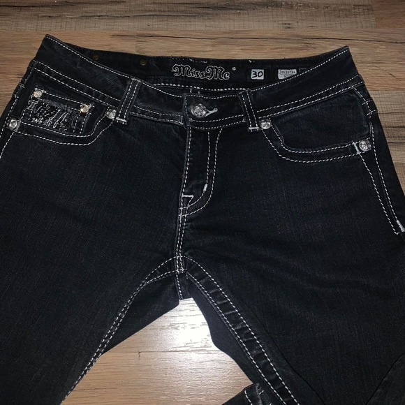 Women’s Black and Silver Miss Me Jeans - Picture 3 of 5